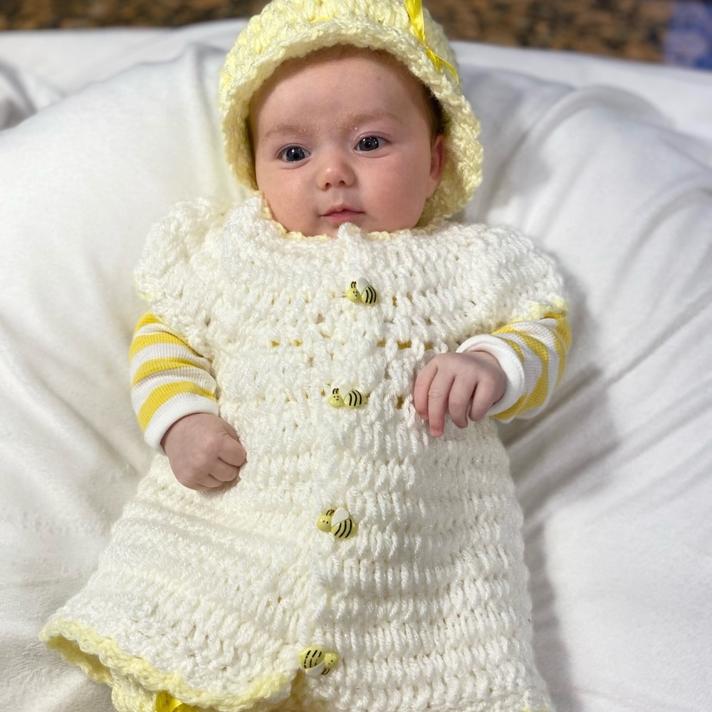 Hand Knit baby outfit